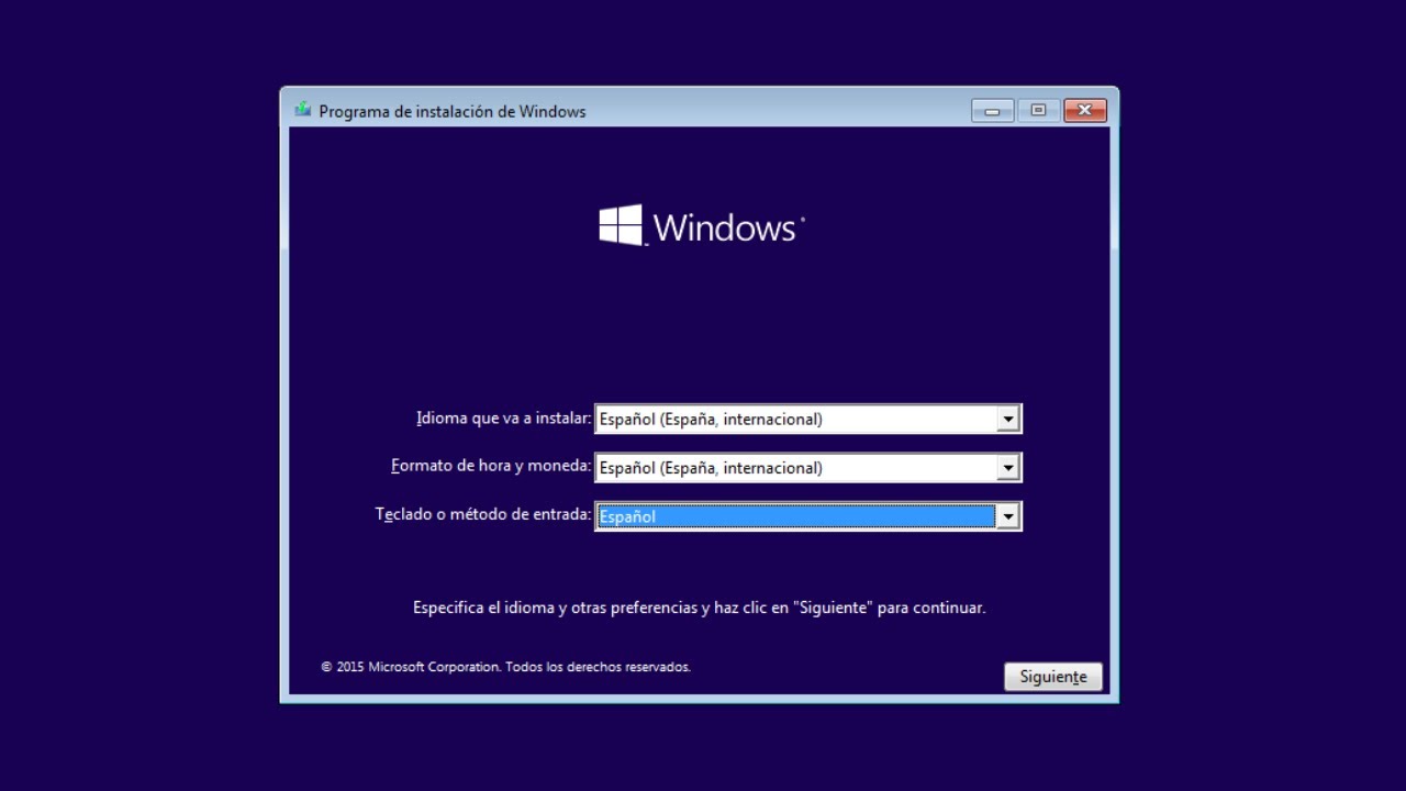 instalar windows 10