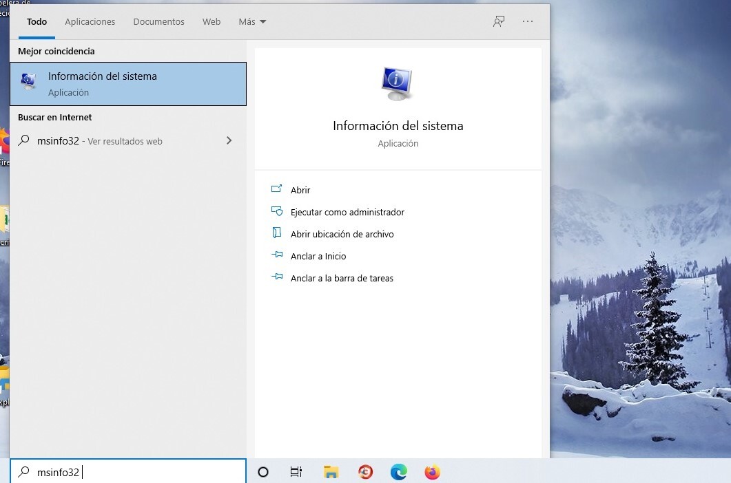 información sistema windows