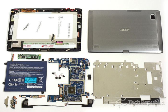 Hardware interior de un tablet