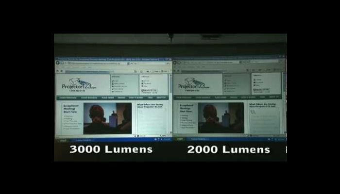 lumens: diferencia de 3000 y 2000 en una proyección