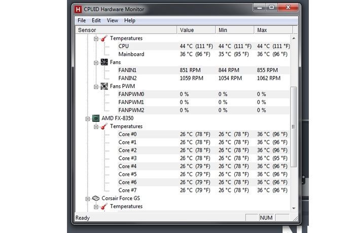 Temperaturas app CPU