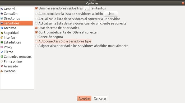 autoconectar servidor en aMule