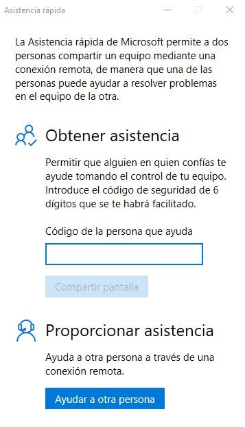 asistencia rápida windows 10