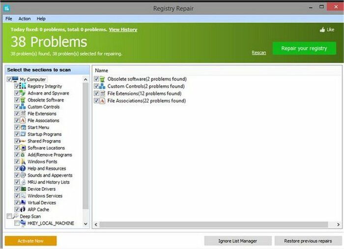 GlarySoft Registry Repair