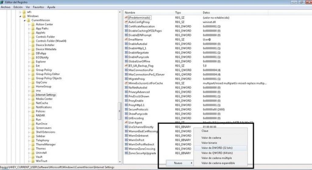 Registro de Windows