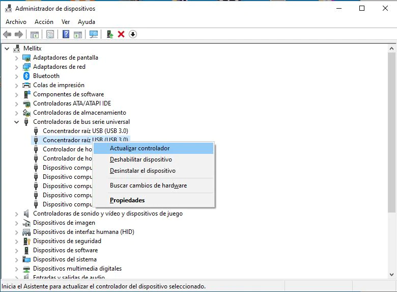 actualizar controlador USB