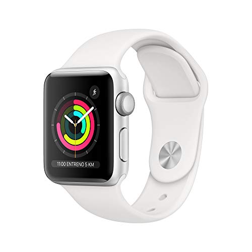 Apple Watch Series 3 (GPS, 38mm) Aluminio en Plata - Correa Deportiva Blanco