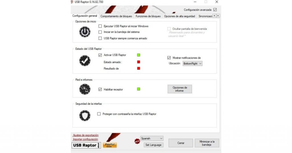 llave de seguridad con USB Raptor