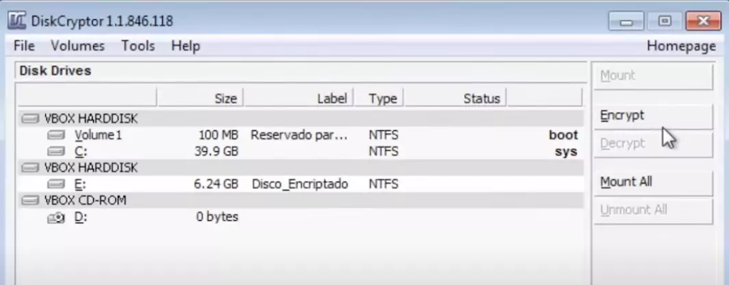 cifrar USB DiskCryptor