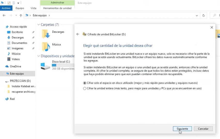 cifrar usb bitlocker