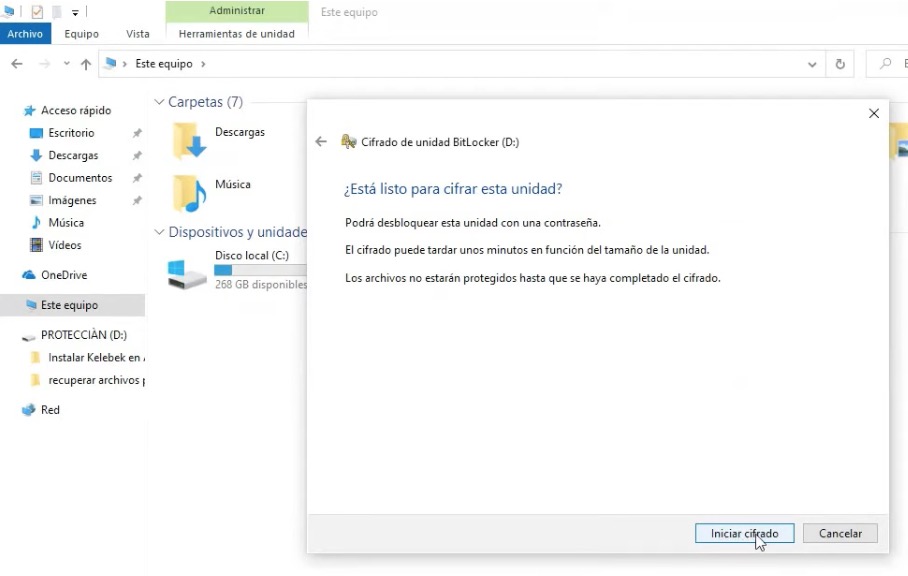 cifrar usb bitlocker
