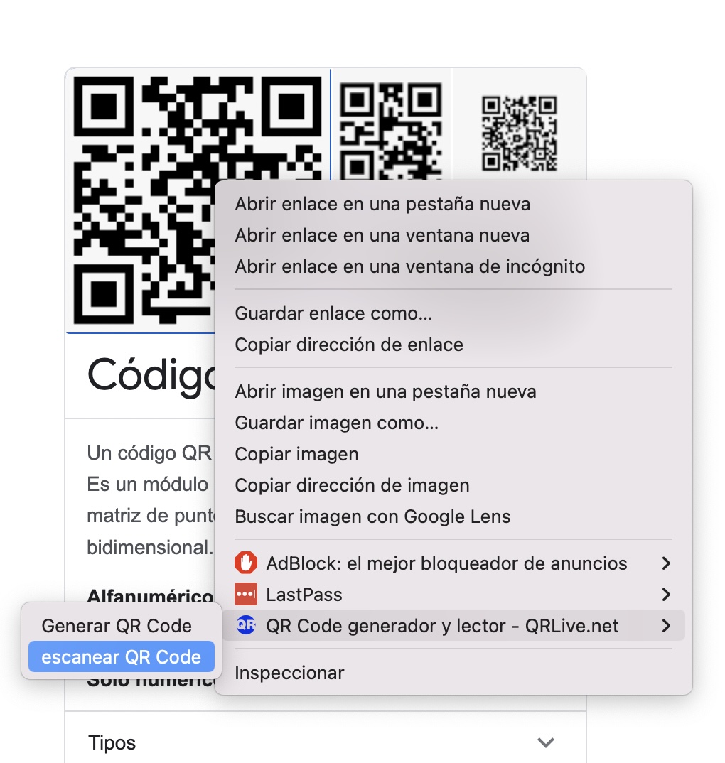 leer QR en Chrome