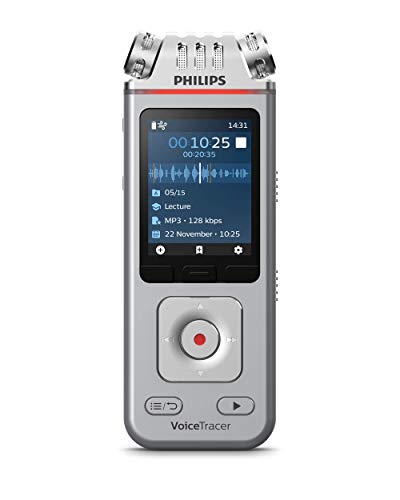 8GB Grabadora de Voz Digital Profesional Philips DVT4110, Voice Recorder grabadora de Audio portatil, grabadora estéreo para reuniones.