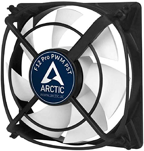 ARCTIC F12 Pro PWM PST – 120 mm Ventilador de Caja para CPU con PWM Sharing Technology (PST), Muy Silencioso, Computadora, 500-1500 RPM – Gris/Blanco
