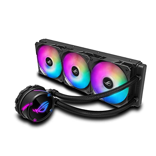 ASUS ROG STRIX LC 360 RGB - Sistema de refrigeración líquida de CPU, AURA Sync RGB, tubo de goma reforzado de 38 cm, ventiladores ROG RGB optimizados