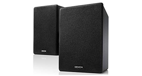 Denon SCN10BKEM - Altavoces de Alta fidelidad bidireccionales para Sistema de Sonido de TV, 2 x 65 W, Compatible con receptores y amplificadores, diseño Elegante, Color Negro SCN10BKEM