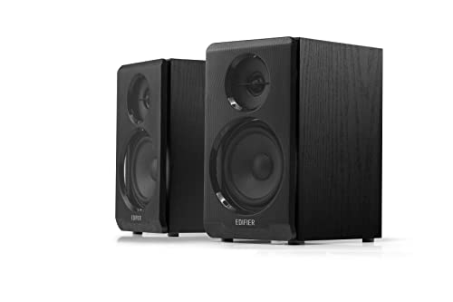 Edifier R33BT Altavoces Activos Bluetooth para computadora - Altavoz de estantería 2.0 - Monitor de Estudio con alimentación, Negro - Par
