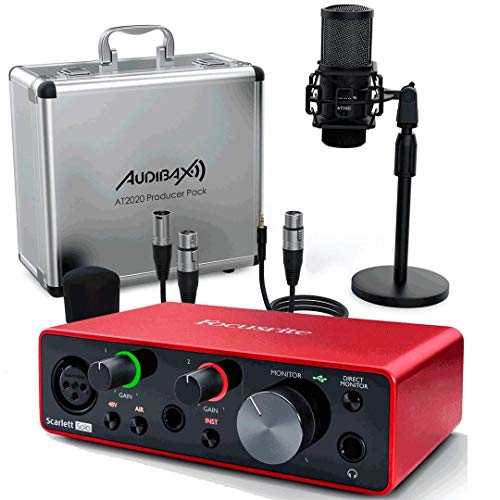 Focusrite Scarlett Solo 3ª Gen Interface Audio + Studio Pack Producer AT2020 Audibax