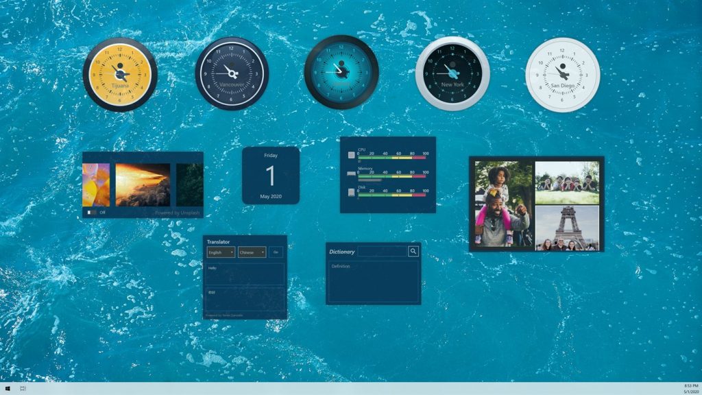 gadgets windows 10