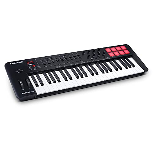 M-Audio Oxygen 49 MKV - Teclado controlador MIDI USB de 49 teclas con Beat Pads, modos Smart Chord y Scale, arpegiador y suite de software incluidos