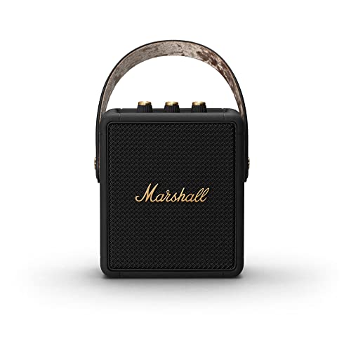 Marshall Stockwell II Bluetooth Altavoz, Negro/Latón (Exclusivo de Amazon)