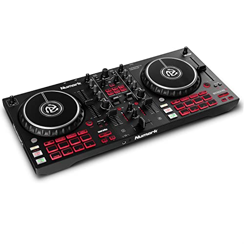 Numark Mixtrack Pro FX - Controlador DJ de 2 secciones para Serato DJ con mezclador DJ, interfaz de audio incorporada, ruedas de selección táctiles capacitivas y paletas de efectos