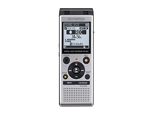 Olympus WS-852 Grabadora de voz digital de calidad con micrófonos estéreo, 7 Escenas de Grabación, Búsqueda en el Calendario, USB Directo, filtro de Voz, Filtro Low-Cut y 4 GB de memoria