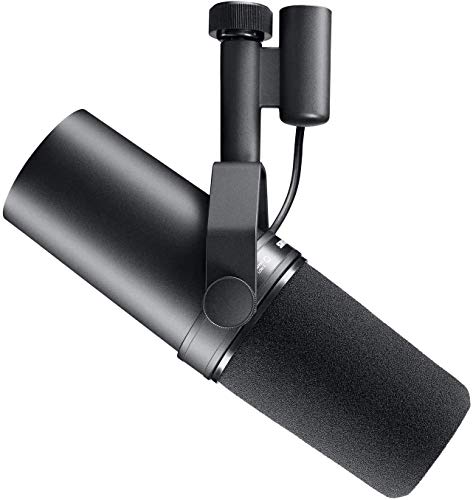 Shure SM7B Micrófono Dinámico Para Retransmisiones, Podcasts y Grabación, Micrófono de Estudio XLR para Música y Voz, Amplio Rango de Frecuencias, Sonido Cálido y Suave, Paravientos Desmontable, Negro