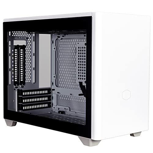 Cooler Master MasterBox NR200P Caja Ordenador Mini ITX, Panel Lateral Cristal Templado, Opciones de Enfriamiento óptimos, Exposición GPU Vertical, Accesibilidad 360 Grados Sin Herramientas, Blanco