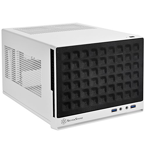 SilverStone SST-SG13WB - Carcasa de ordenador compacta cubo Sugo Mini-ITX, Panel frontal de rejilla, negro blanco
