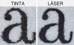 texto tinta vs láser