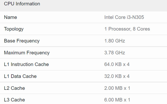 Intel Core i3-N300 y Core i3-N305