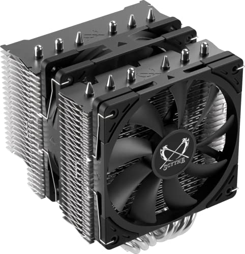 Scythe Fuma 2 Rev.B - Ventilador de CPU, Intel LGA1700, LGA1151, AMD AM4/Ryzen, torres duales de 120 mm, cubierta superior negra