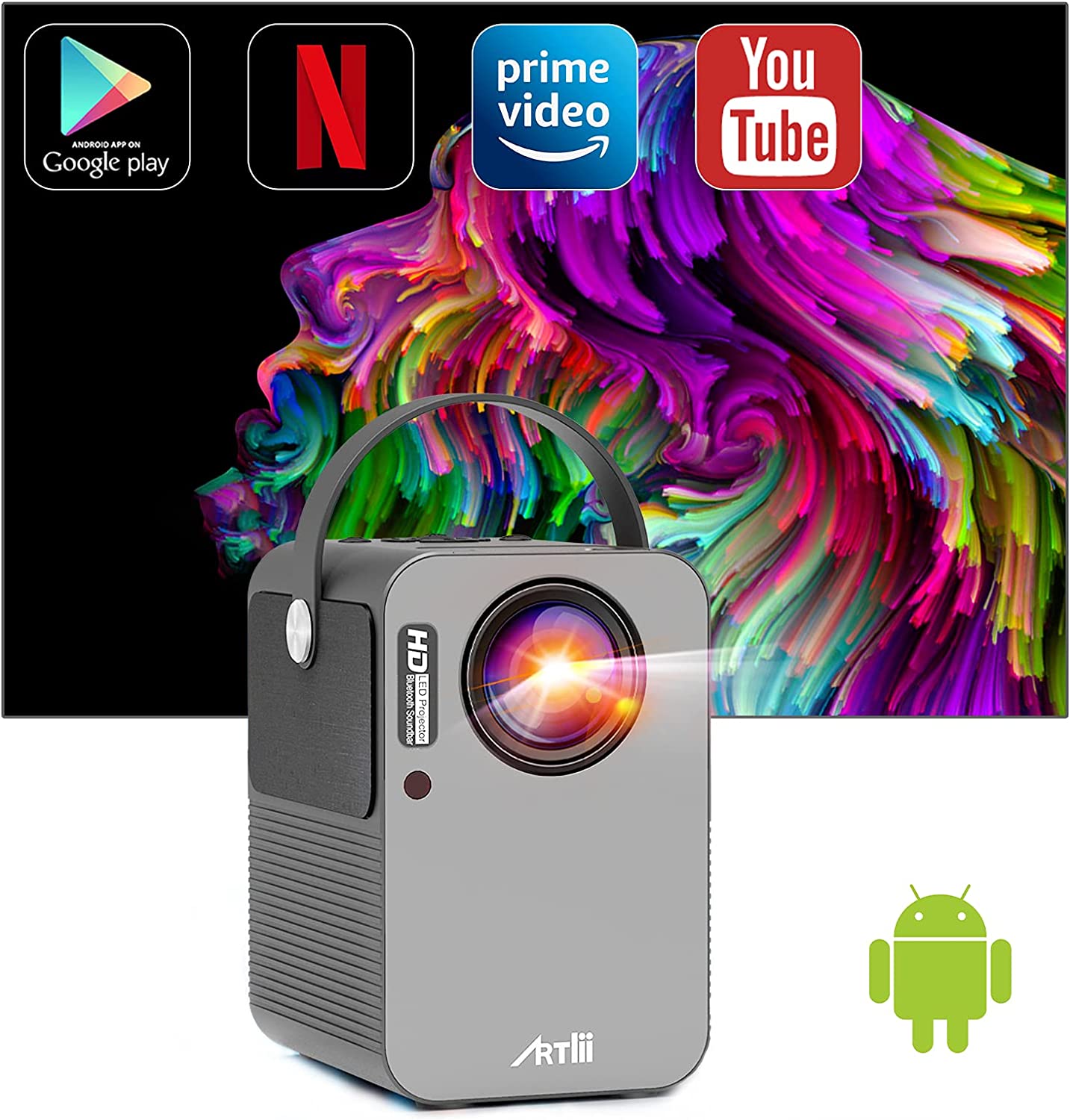 Xiaomi Mi Smart Projector 2, proyector portátil Inteligente con Bluetooth,  Wi-Fi 5, FHD 1080p, proyección de hasta 120 Pulgadas, Sistema Android TV  9.0, luminosidad 500 ANSI, versión Italiana : : Electrónica