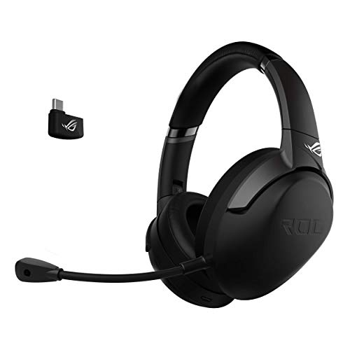 ASUS ROG Strix GO 2.4 - Auriculares de Gaming inalámbricos (2.4 GHz USB-C, micrófono con cancelación de Ruido por IA, compatibles con PC, Mac, Nintendo Switch, Dispositivos Inteligentes y PS4) - Negro