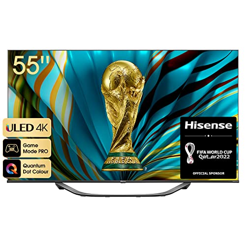 Hisense ULED Smart TV 55U7HQ (55 Pulgadas) 600-nit 4K HDR10+, 120 Hz, Dolby Vision IQ, Disney+, Freeview Play, Alexa Built-in, HDMI 2.1, Modo Filmmaker, Certificado Freesync (Nuevo 2022), Black