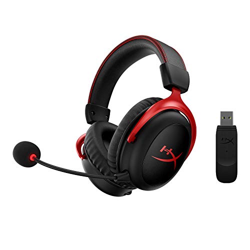 HyperX Cloud II Wireless – Auriculares inalámbricos para PC, PS4, PS5*, Nintendo Switch, batería duradera de hasta 30 horas, sonido envolvente 7.1, micrófono con cancelación de ruido, Color Negro