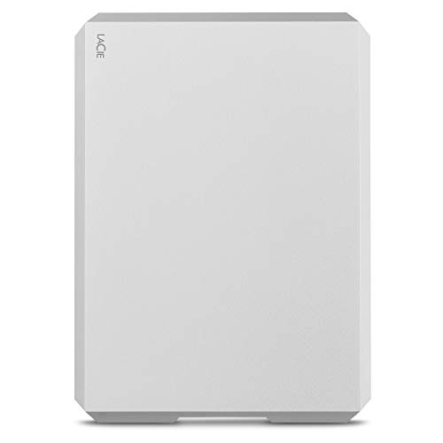 LaCie Mobile Drive, 2 TB, Disco duro externo HDD portátil, USB-C, Thunderbolt 3, para Mac y PC, suscripción de 1 mes a Adobe CC, 2 años Rescue Services, Moon Silver (STHG2000400)