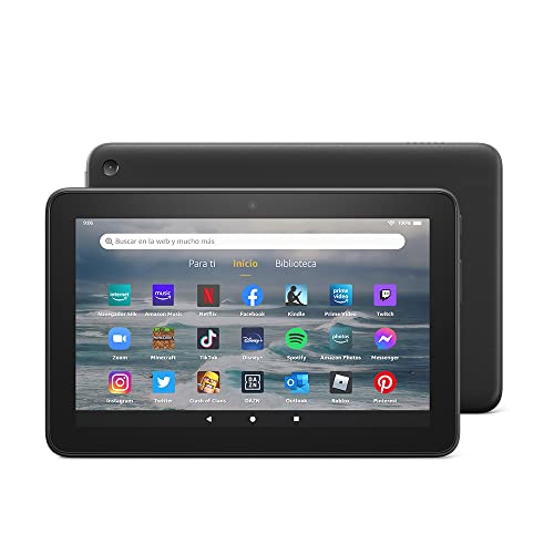 Nuevo tablet Fire 7 con pantalla de 7 pulgadas, 16 GB (modelo de 2022), color negro Con publicidad