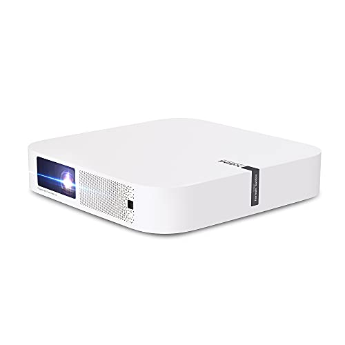 XGIMI Elfin Mini Proyector Portatil, WiFi Proyector 1080P Nativo Soporte 4K, 800 ANSI Lúmenes, Corrección Trapezoidal 4D Automática, Cine en Casa con Función 3D, Control de Voz, Bluetooth