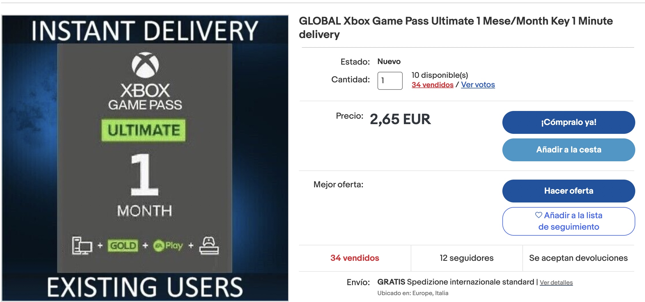 Xbox Game Pass  eBay