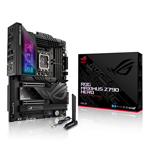 ASUS ROG MAXIMUS Z790 HERO - Placa base Intel LGA 1700 ATX (VRM de 20 + 1 fases, DDR5, cinco ranuras M.2, PCIe 5.0, puerto Thunderbolt 4 USB tipo C, Wi-Fi 6E, AI Overclocking y Aura Sync RGB)