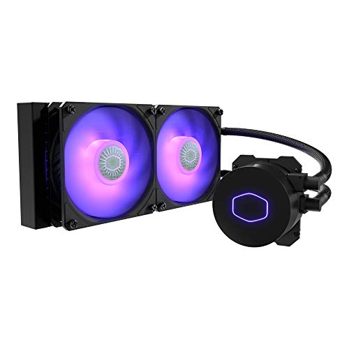 Cooler Master MasterLiquid ML240L V2 RGB Refrigeración Líquida para CPU - Efectos de Iluminación más Brillantes, Bomba de 3ª Generación, Radiador y Doble Ventilador SickleFlow 120mm, Color Negro