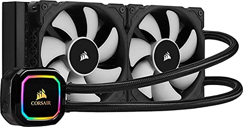 Corsair iCUE H100i RGB PRO XT Refrigerador Líquido para CPU, Radiador de 240 mm, Dos Ventiladores Corsair ML PWM de 120 mm, 400 - 2400 RPM, Cabezal de Bombeo RGB Dinámico y Multizona, Negro