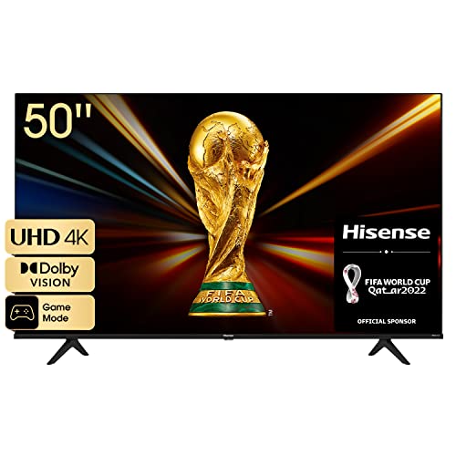 Hisense 50A6EG (50 Pulgadas) 2022 Series - Smart TV 4K UHD con Dolby Vision HDR, DTS Virtual X, Freeview Play, Alexa Built-in, Bluetooth (Nuevo 2022)