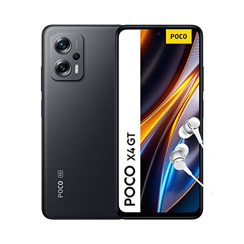 POCO X4 GT 5G - Smartphone de 8+256GB, Pantalla de 6.6” 144Hz DynamicSwitch, MediaTek Dimensity 8100, Triple Cámara de 64MP, 5080mAh, Black (Versión ES + 3 años de garantía) con Alexa manos libres