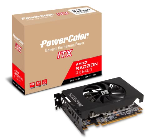 PowerColor Tarjeta gráfica AMD Radeon RX 6400 ITX con Memoria GDDR6 de 4 GB