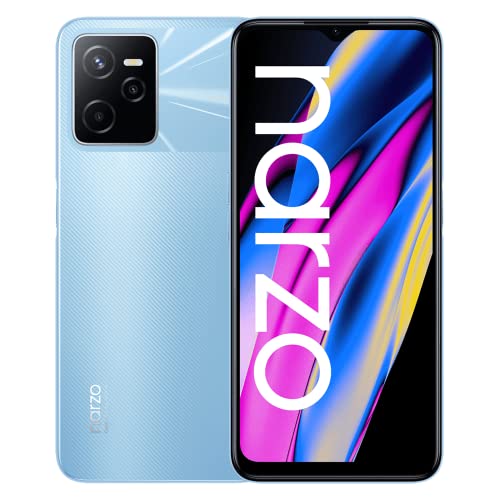 realme Narzo 50A Prime - 4+64GB smartphone, Pantalla completa FHD+ de 16,7 cm (6,6''), Triple cámara de IA de 50 MP, Batería de 5000 mAh, Procesador Unisoc T612, Flash Blue, no incluye un adaptador