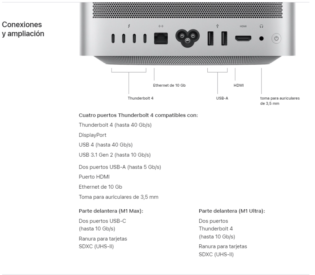 Configuración equivalente Mac Studio