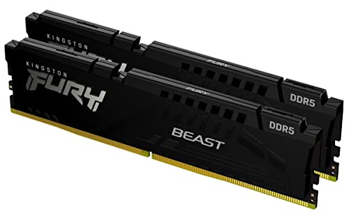 Kingston FURY Beast DDR5 32GB (2x16GB) 6000MT/s DDR5 CL36 DIMM Memoria gamer para Ordenadores de sobremesa Kit de 2 - KF560C36BBEK2-32